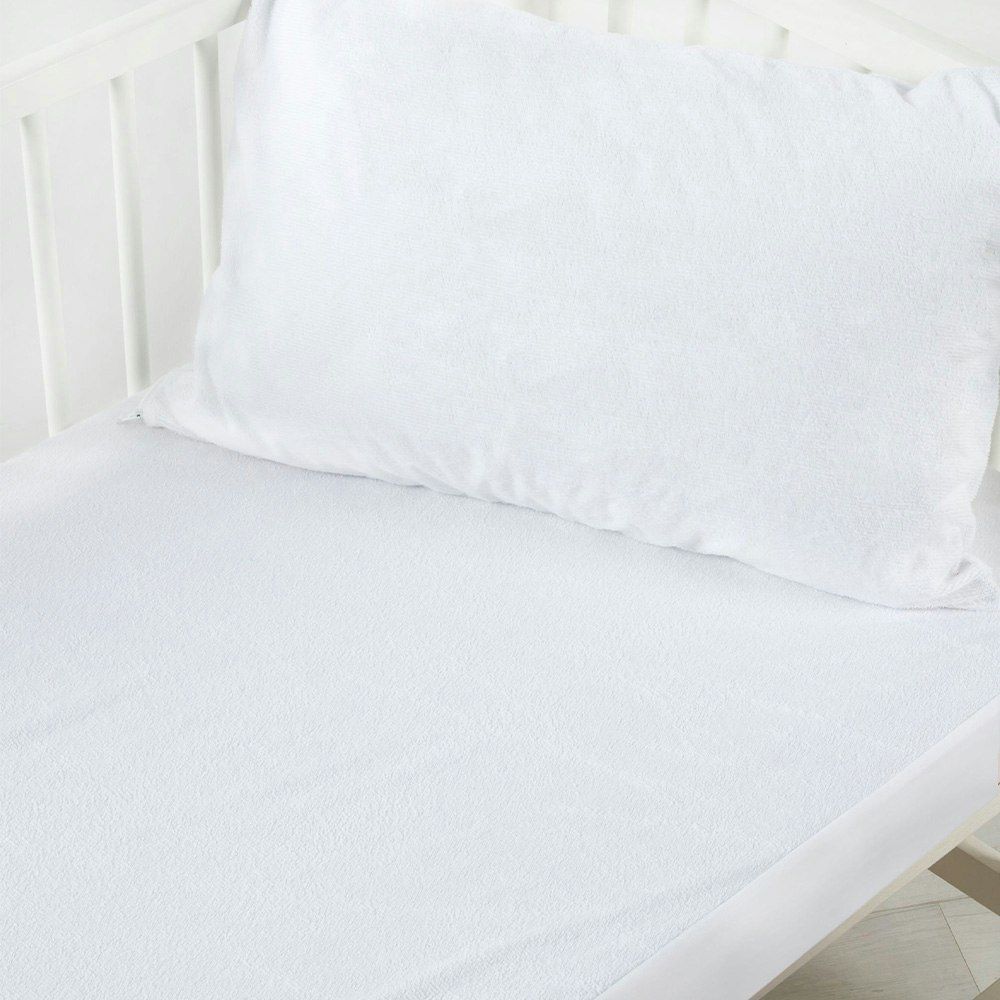 Dreamaker Cotton Terry Waterproof Cot Pillow Protector Twin Pack 2