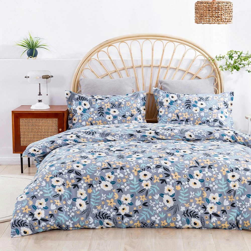 Dreamaker Cotton Printed Grey to Alice Quilt Cover Set