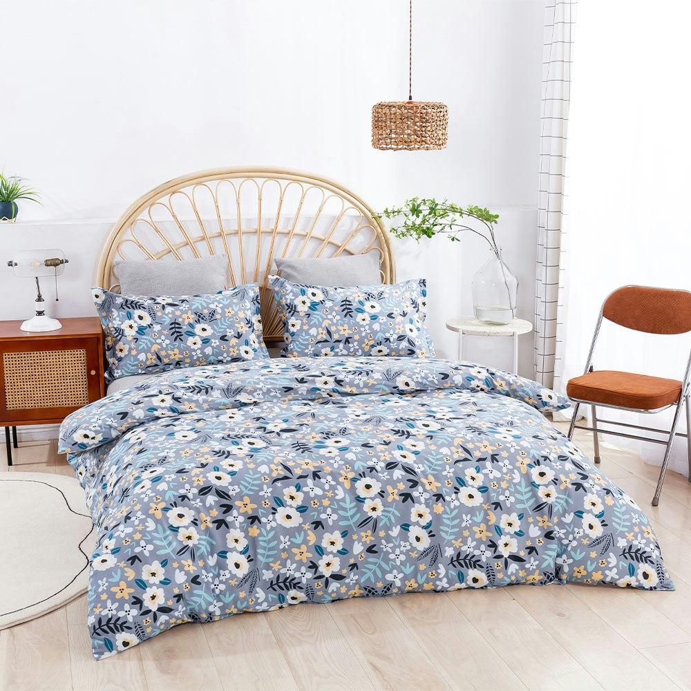 Dreamaker Cotton Printed Grey to Alice Quilt Cover Set