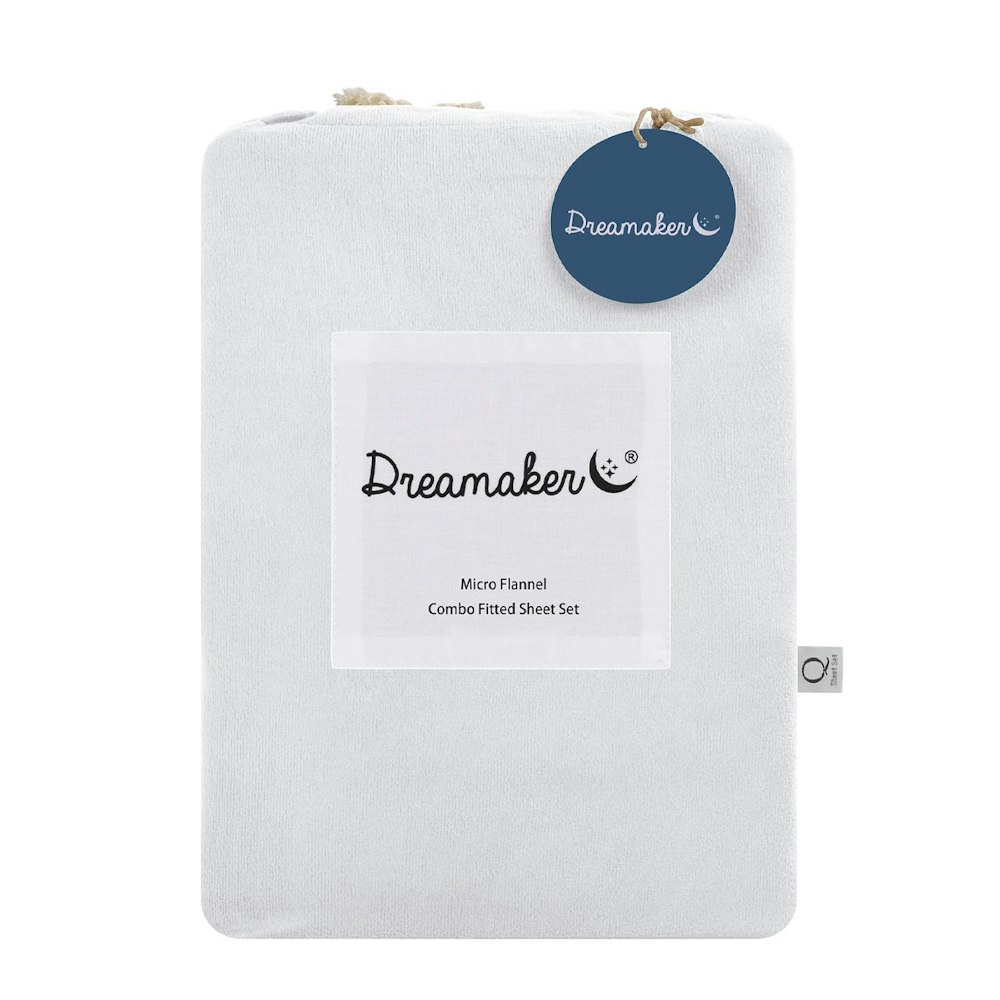 Dreamaker 130GSM Polyester Micro Flannel Combo Fitted Sheet Set 7