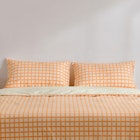 Dreamaker 130GSM Micro Flannel Reversible Grid Quilt Cover Set 5