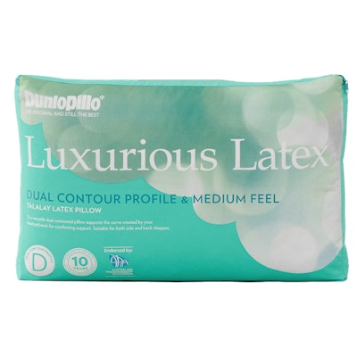 Dunlopillo Luxurious Latex Pillow Contour Dual Profile and Medium Feel Packaging