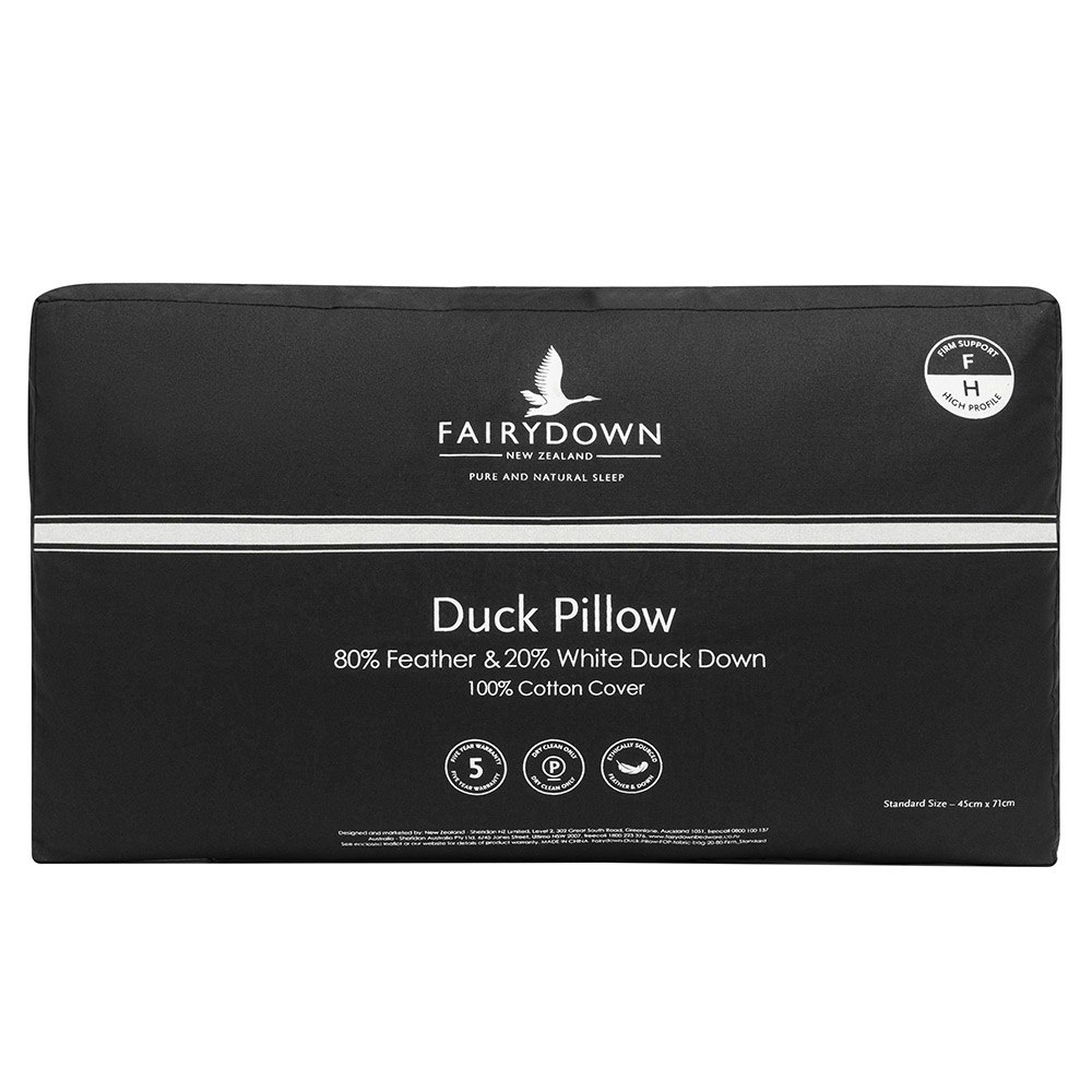 Fairydown 80% White Duck Feather Pillow Packaging