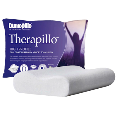 Dunlopillo Therapillo Premium Memory Foam Pillow Contoured High Profile Base Image New N