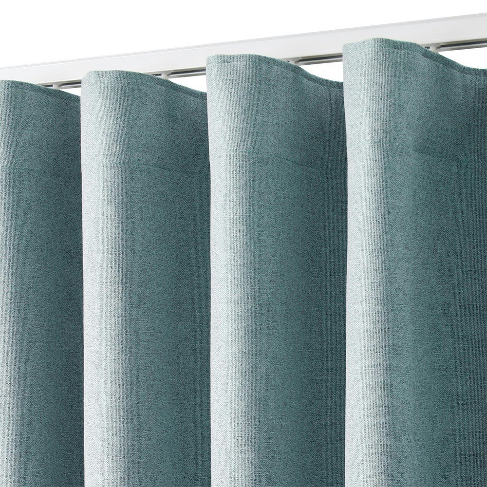 Cadence and Co. Bennett Faux Linen S-Fold Curtain Dusty Blue 2