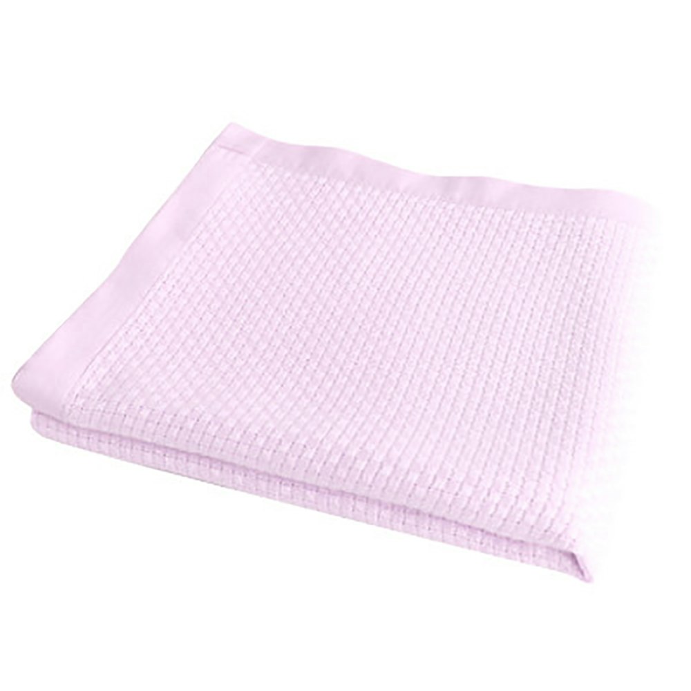 Bamboo Baby Cot Blanket Light Pink folded