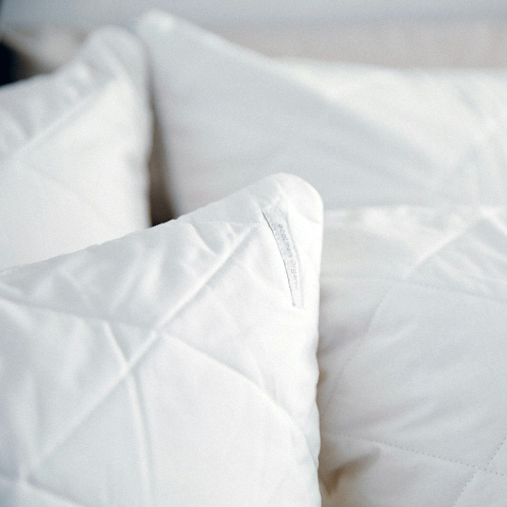EcoLinen Organic Cotton Quilted Pillow Protector 2 Pack close up