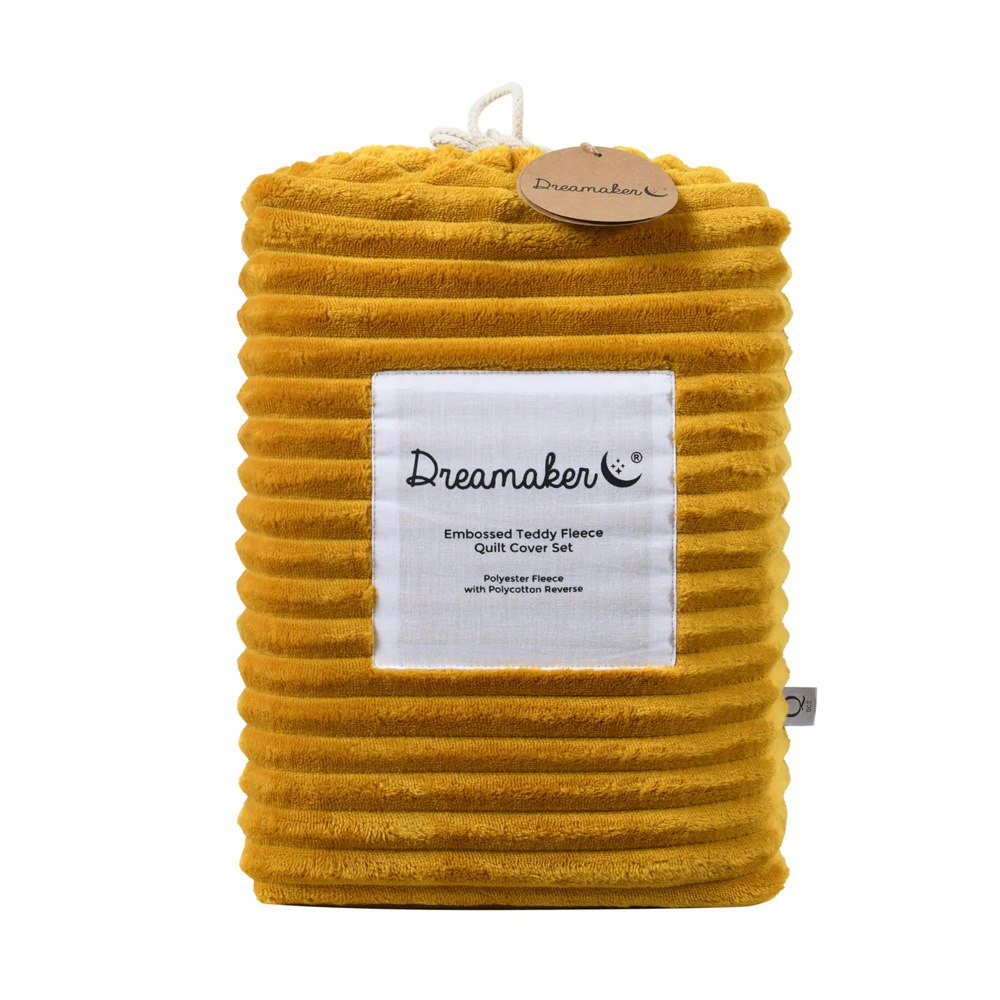 Dreamaker Embossed Teddy Fleece Quilt Cover Set