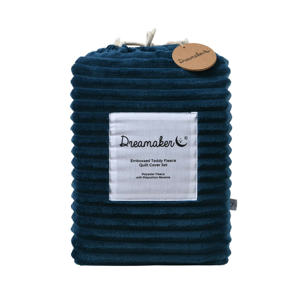 Dreamaker Embossed Teddy Fleece Quilt Cover Set