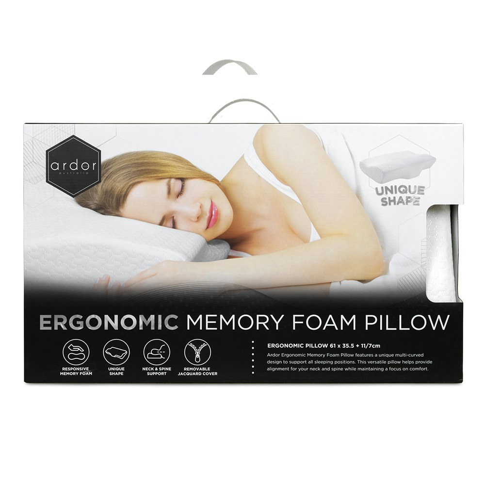 Ardor Home Ergonomic Contoured Memory Foam Pillow Packaging 2