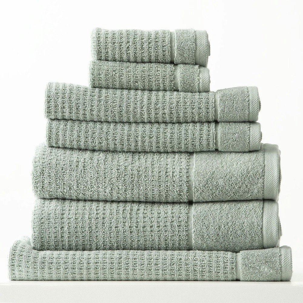 Renee Taylor Cambridge Textured Cotton Bath Towels Eucalyptus
