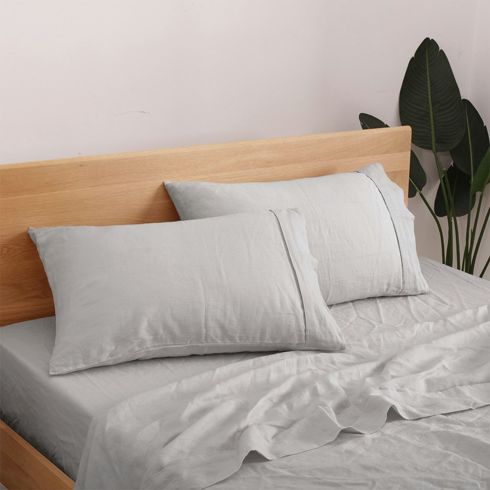 Natural Home 100% European Flax Linen Sheet Set Dove Grey