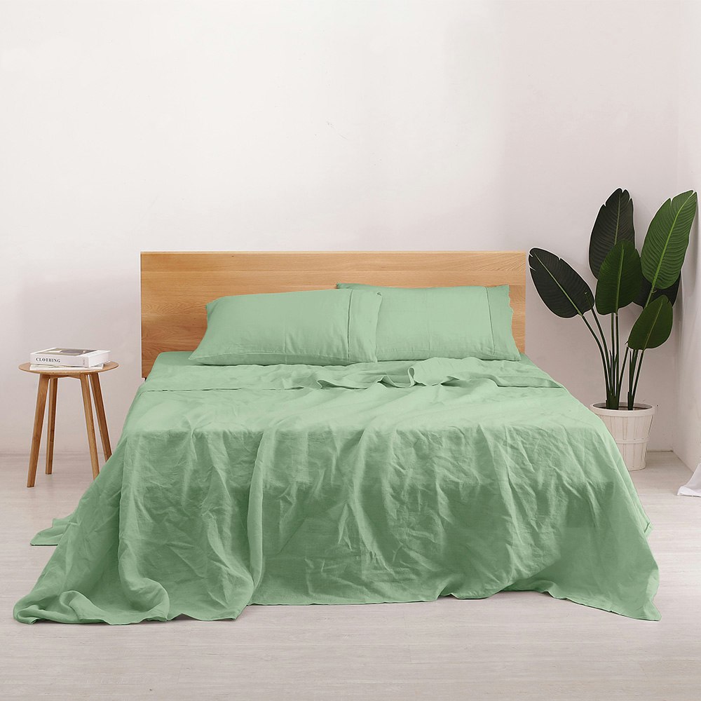 Natural Home 100% European Flax Linen Sheet Set Sage