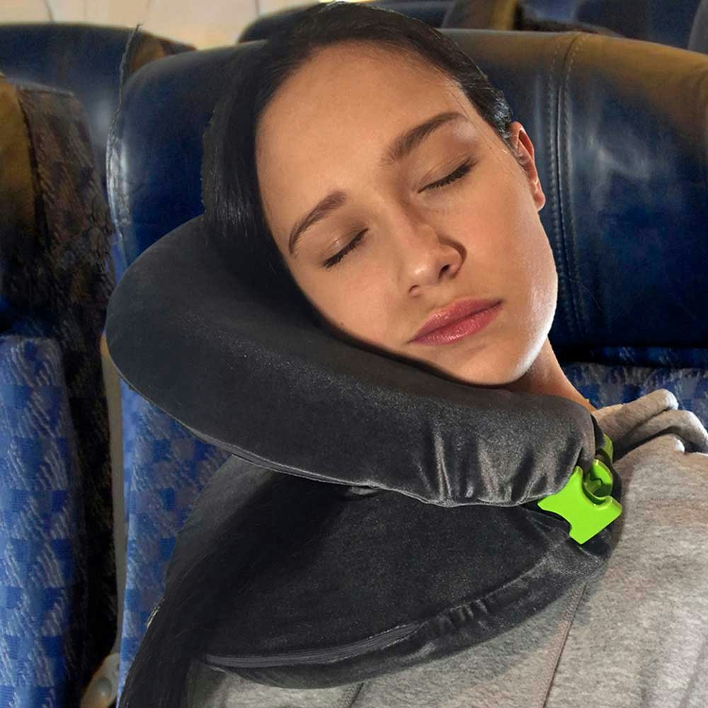 Experience ultimate comfort with the innovative Woollip travel pillow