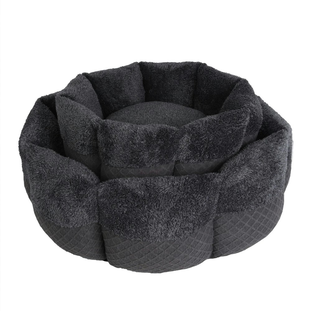 Charlie's Pet Round Faux Fur Calming Pet Bed Small and Medium