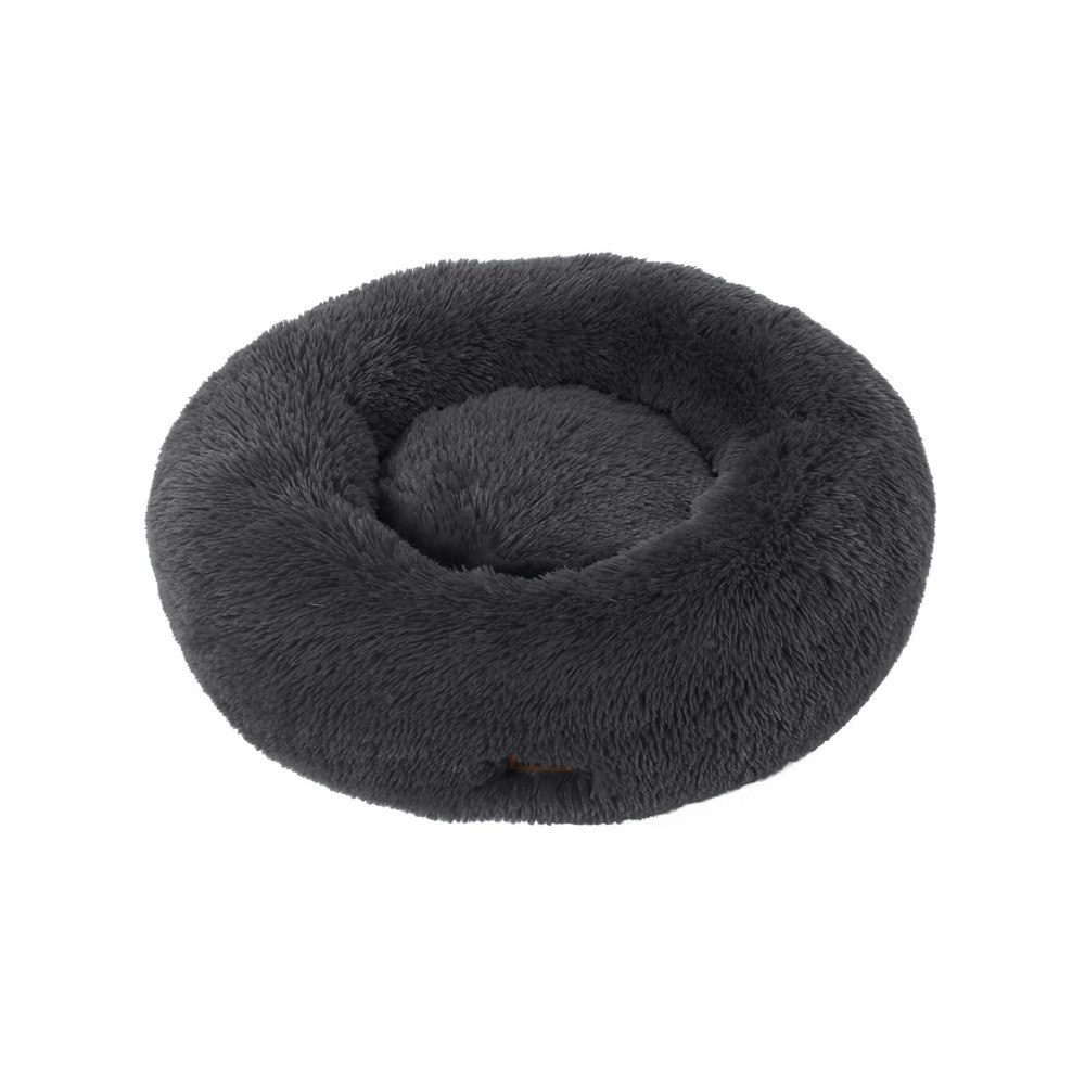 Charlie's Pet Faux Fur Fuffy Calming Pet Bed Nest Charcoal