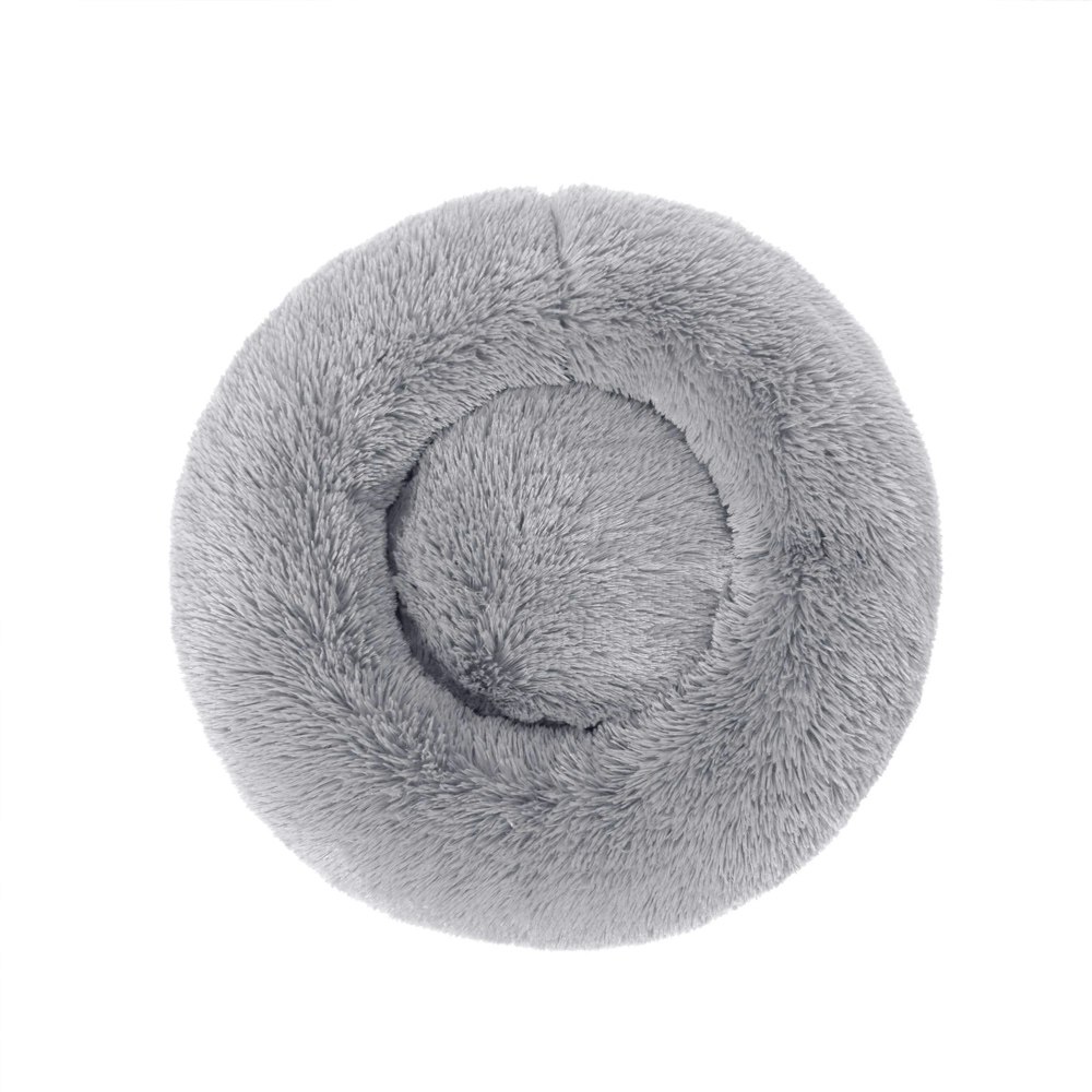 Charlie's Pet Faux Fur Fuffy Calming Pet Bed Nest Grey