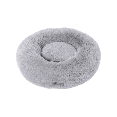 Charlie's Pet Faux Fur Fuffy Calming Pet Bed Nest Grey