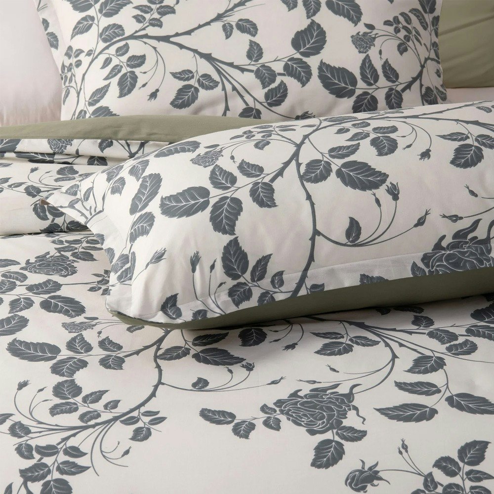 Dreamaker Felicity 100% Cotton Reversible Quilt Cover Set Sage 
