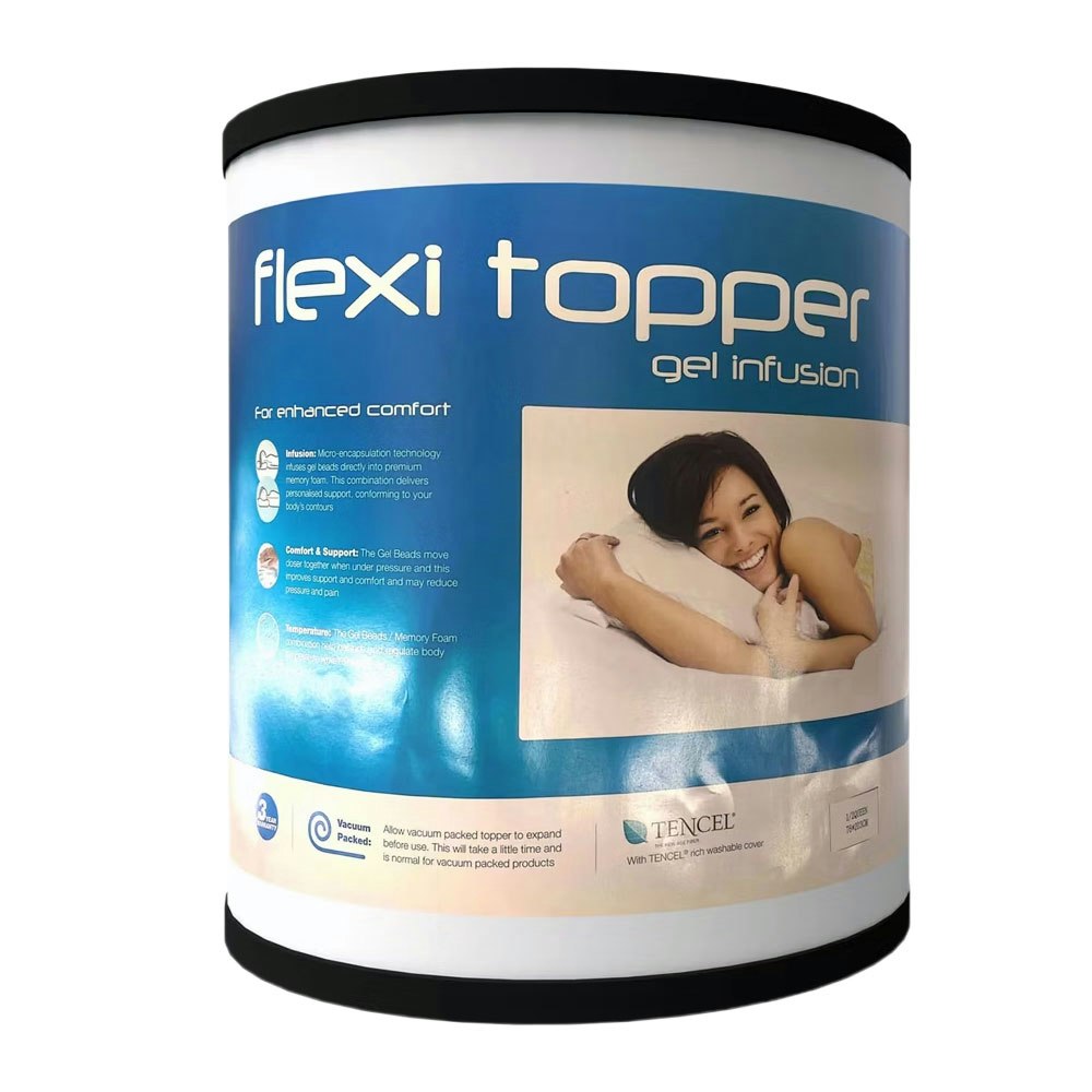 Flexi Topper Gel Infused Memory Foam Mattress Topper Packaging