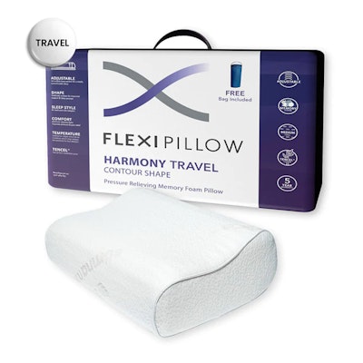 Flexi Pillow Harmony Travel Contoured Memory Foam Pillow