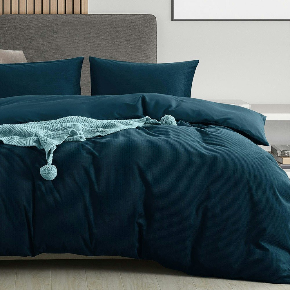 Royal Comfort Velvet Corduroy Quilt Cover Set Forest Green
