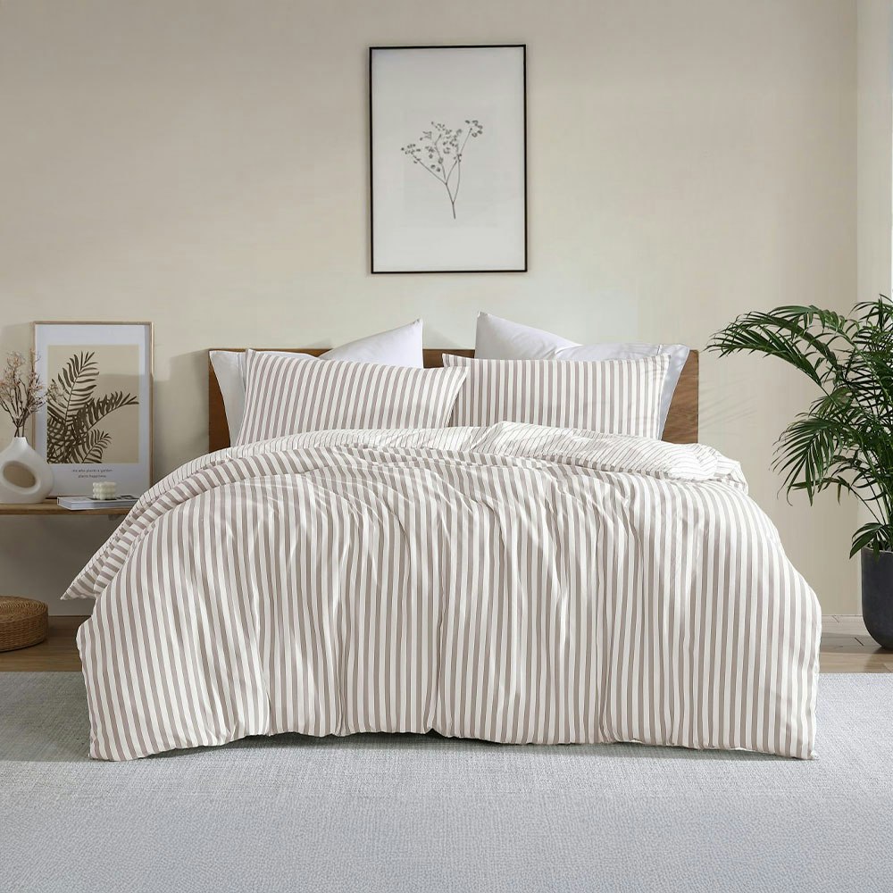 Ardor Boudoir Frankie Stripe Quilt Cover Set Natural