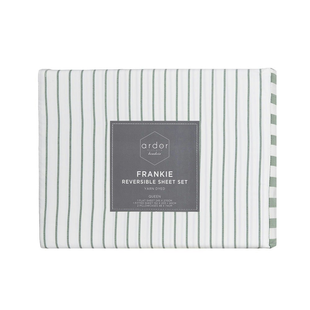 Ardor Boudoir Frankie Stripe Sheet Set Sage 2