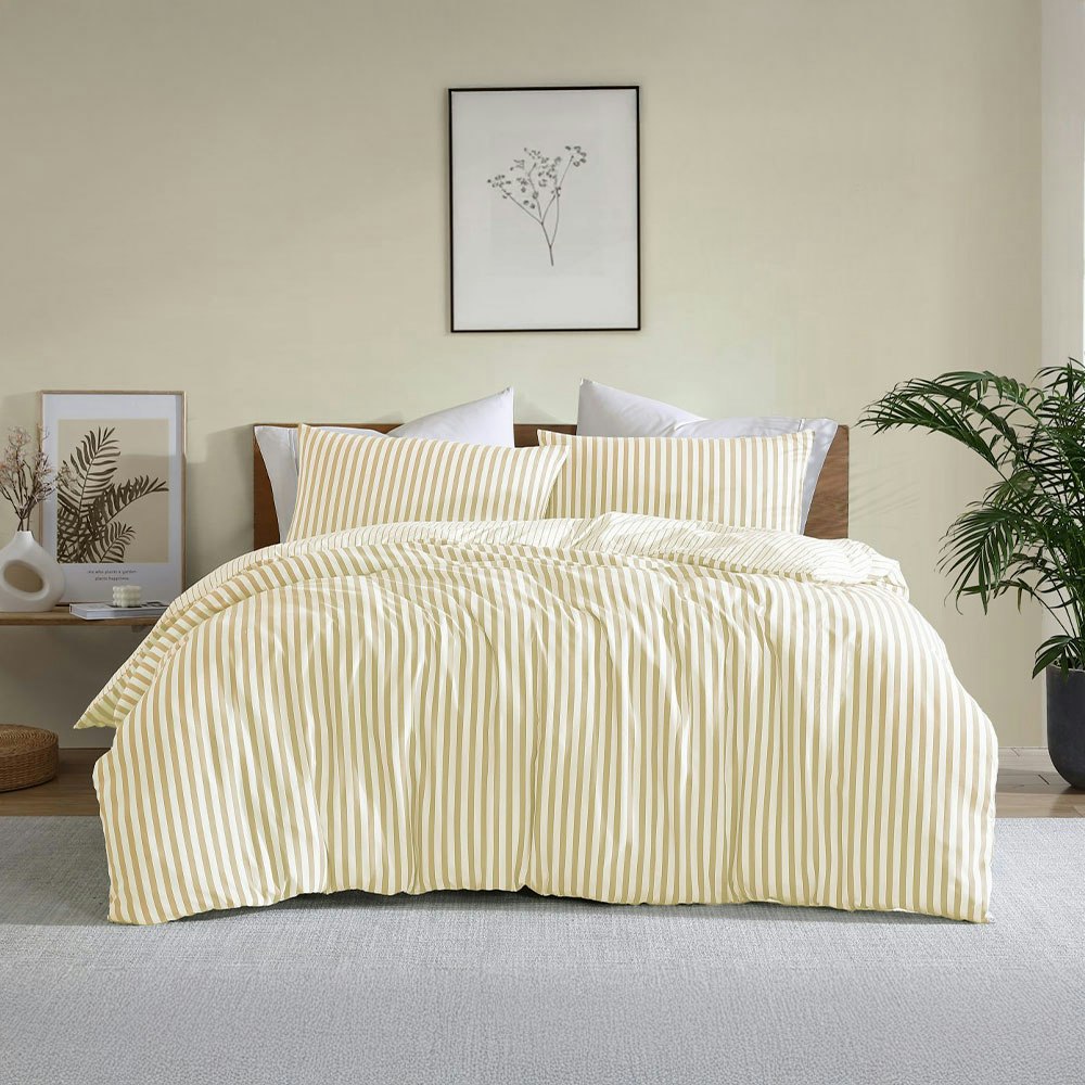 Ardor Boudoir Frankie Stripe Quilt Cover Set Yellow