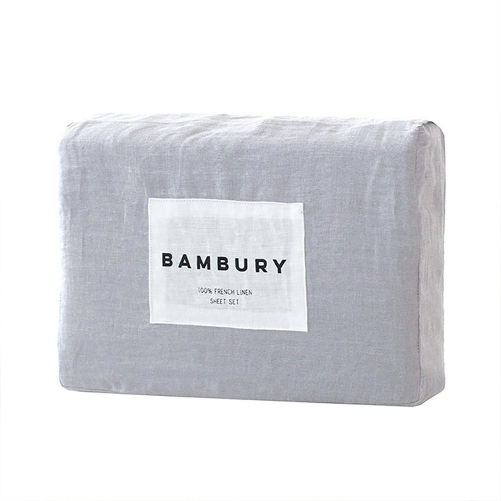 Bambury French Flax Linen Sheet Set Silver