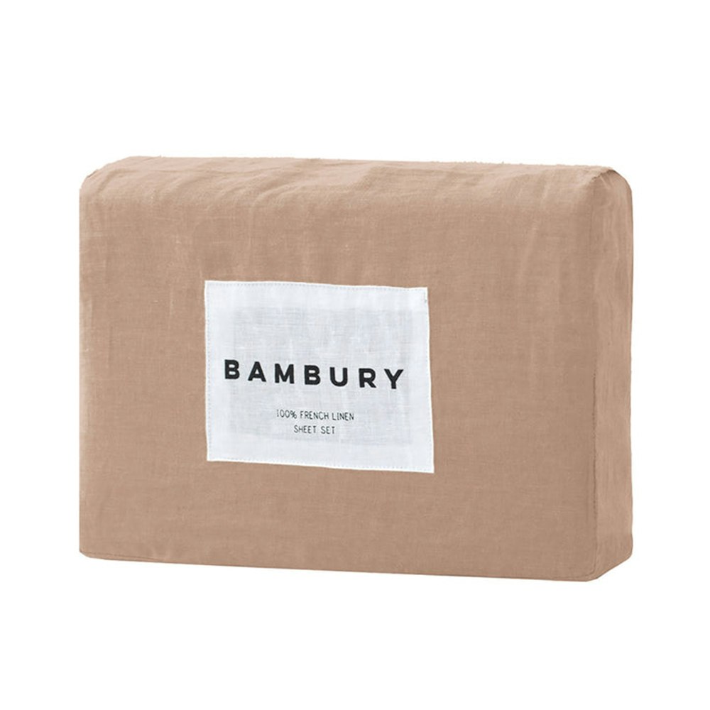 Bambury French Flax Linen Sheet Set Tea Rose
