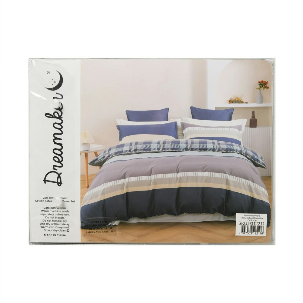 Dreamaker Gaia 100% Cotton Reversible Quilt Cover Set
