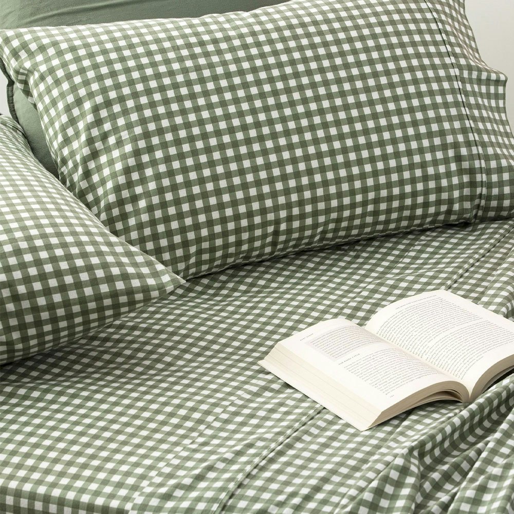 Park Avenue Gingham Egyptian Cotton Flannelette Sheet Set 2
