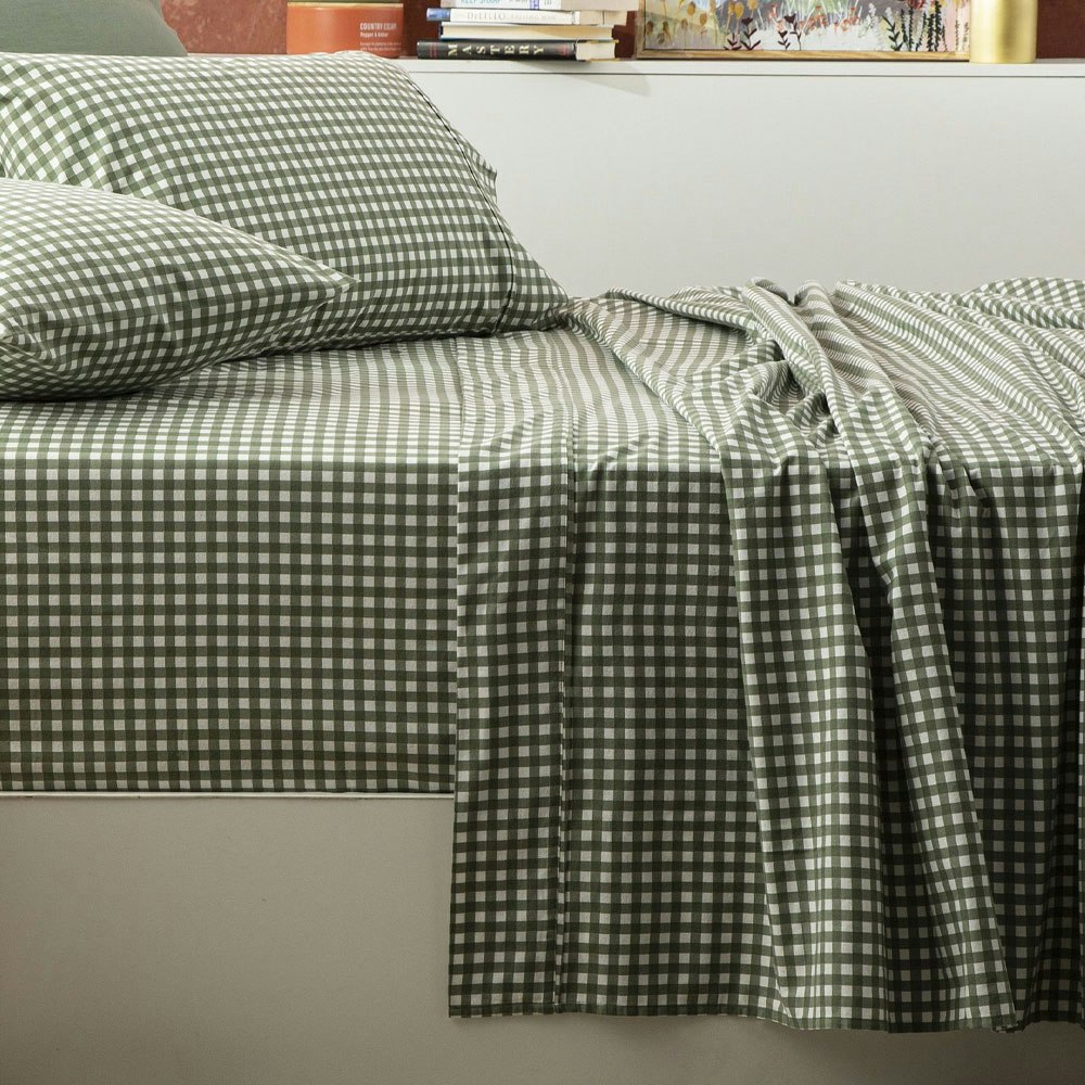 Park Avenue Gingham Egyptian Cotton Flannelette Sheet Set 3