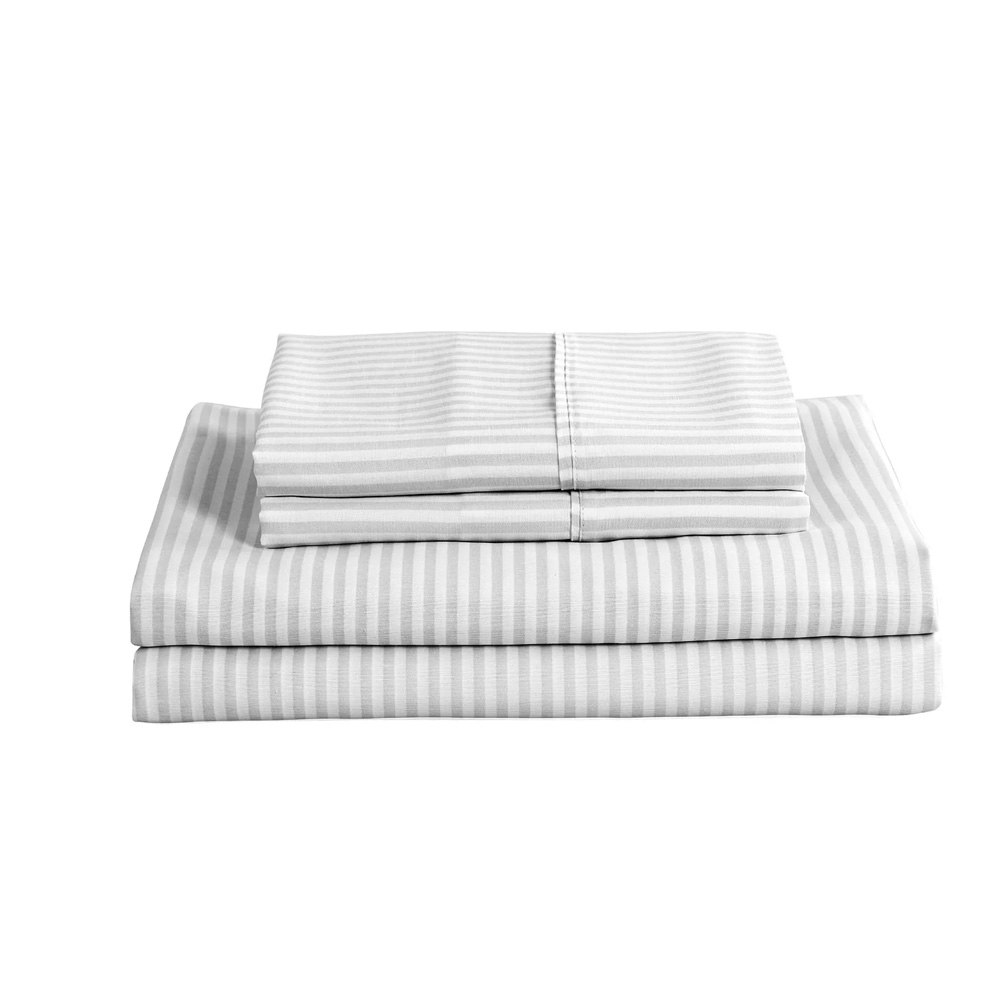 Royal Comfort Luxury Striped Linen Quilt Cover Set Grey