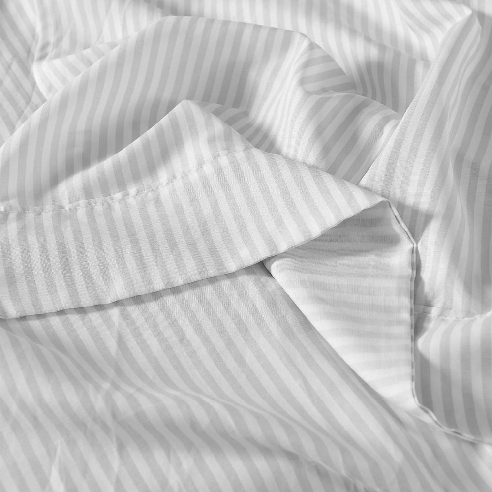 Royal Comfort Luxury Striped Linen Quilt Cover Set Grey