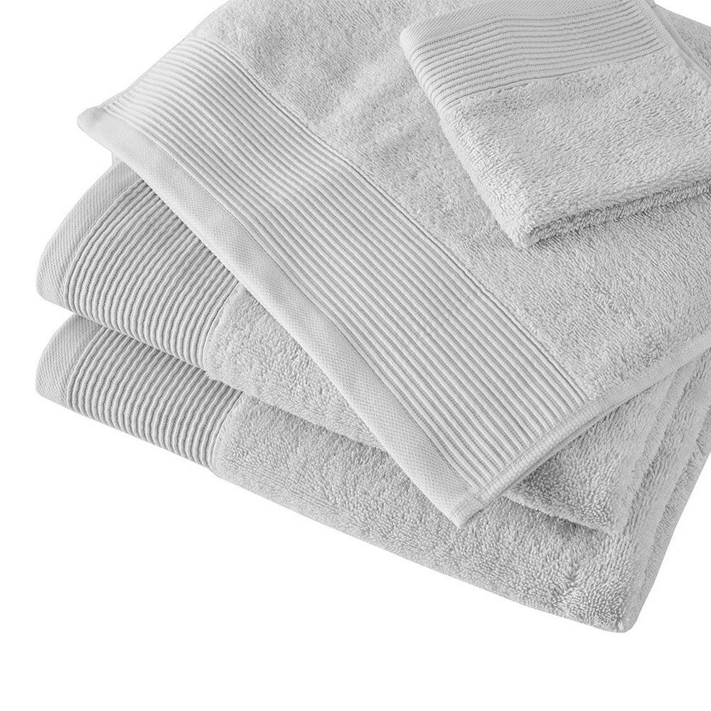Cloud Linen Retreat Antimicrobial 6 Piece Cotton Tencel Bath Towel Set Grey
