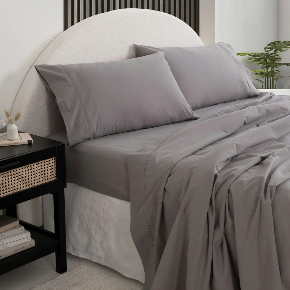Royal Comfort Vintage Wash 100% Cotton Sheet Set Grey