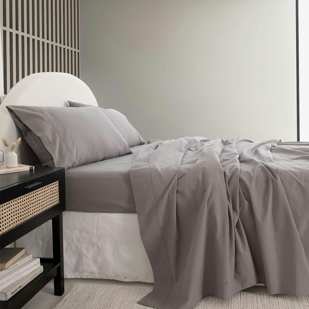 Royal Comfort Vintage Wash 100% Cotton Sheet Set Grey