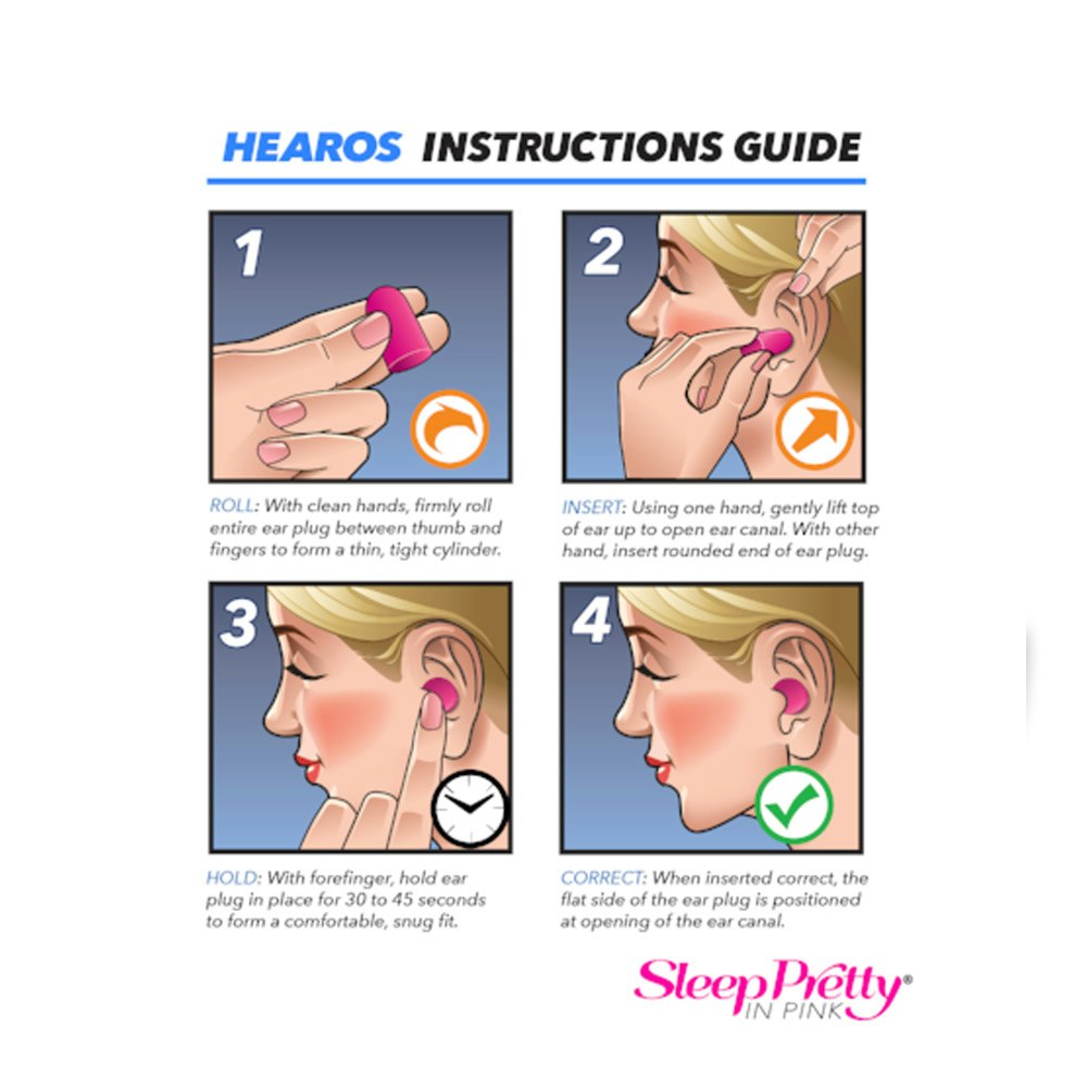 Hearos Sleep Pretty In Pink Foam Ear Plugs Instructions