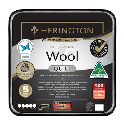 Herington Premium Washable Australian Made Wool Quilt 500gsm Thumbnail