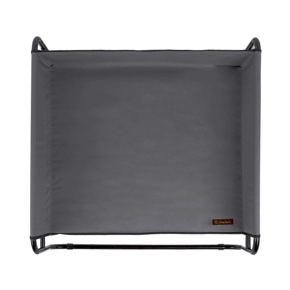 Charlie's Pet High Walled Outdoor Trampoline Pet Bed Grey Top