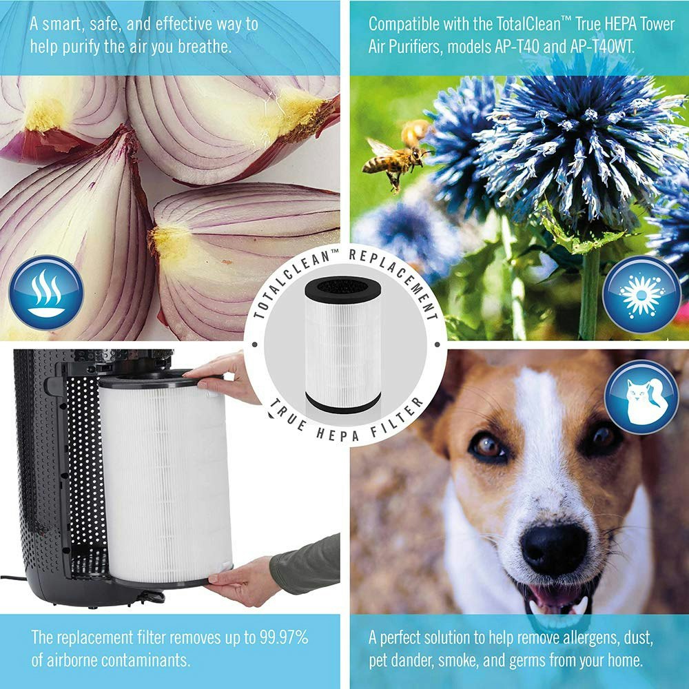 HoMedics Large TotalClean Tower Air Purifier Replacement Filter Features