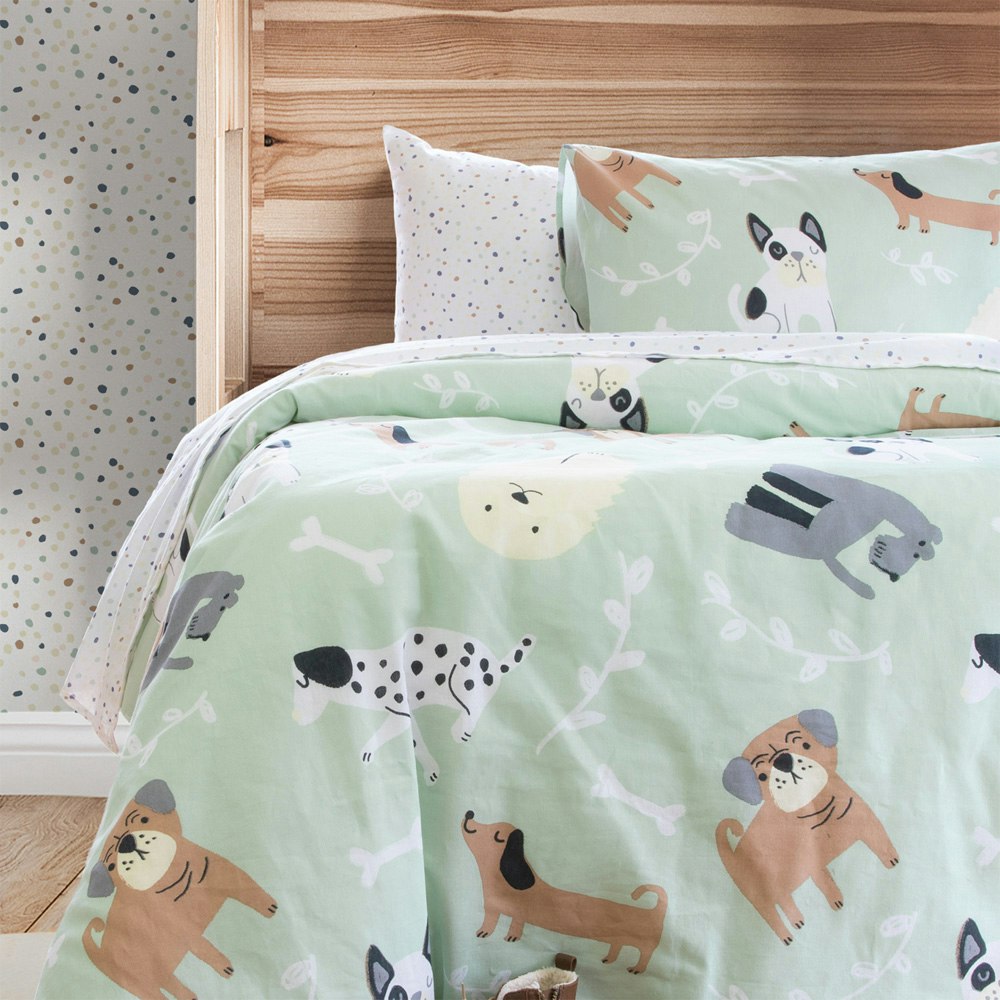 Jelly Bean Kids Hounds Flannelette Quilt Cover Set 2