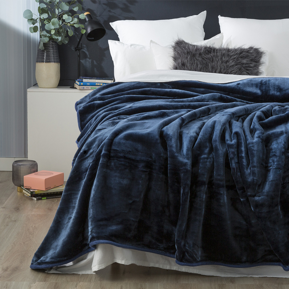 Navy mink blanket hotsell