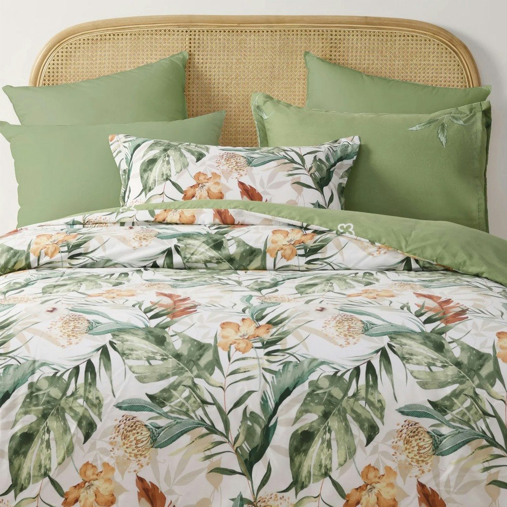 Dreamaker Isla 100% Cotton Reversible Quilt Cover Set
