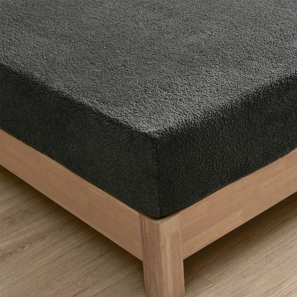 Dreamaker Jasper Teddy Fleece Combo Fitted Sheet Set Charcoal
