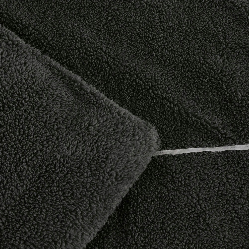 Dreamaker Jasper Teddy Fleece Quilt Cover Set Charcoal