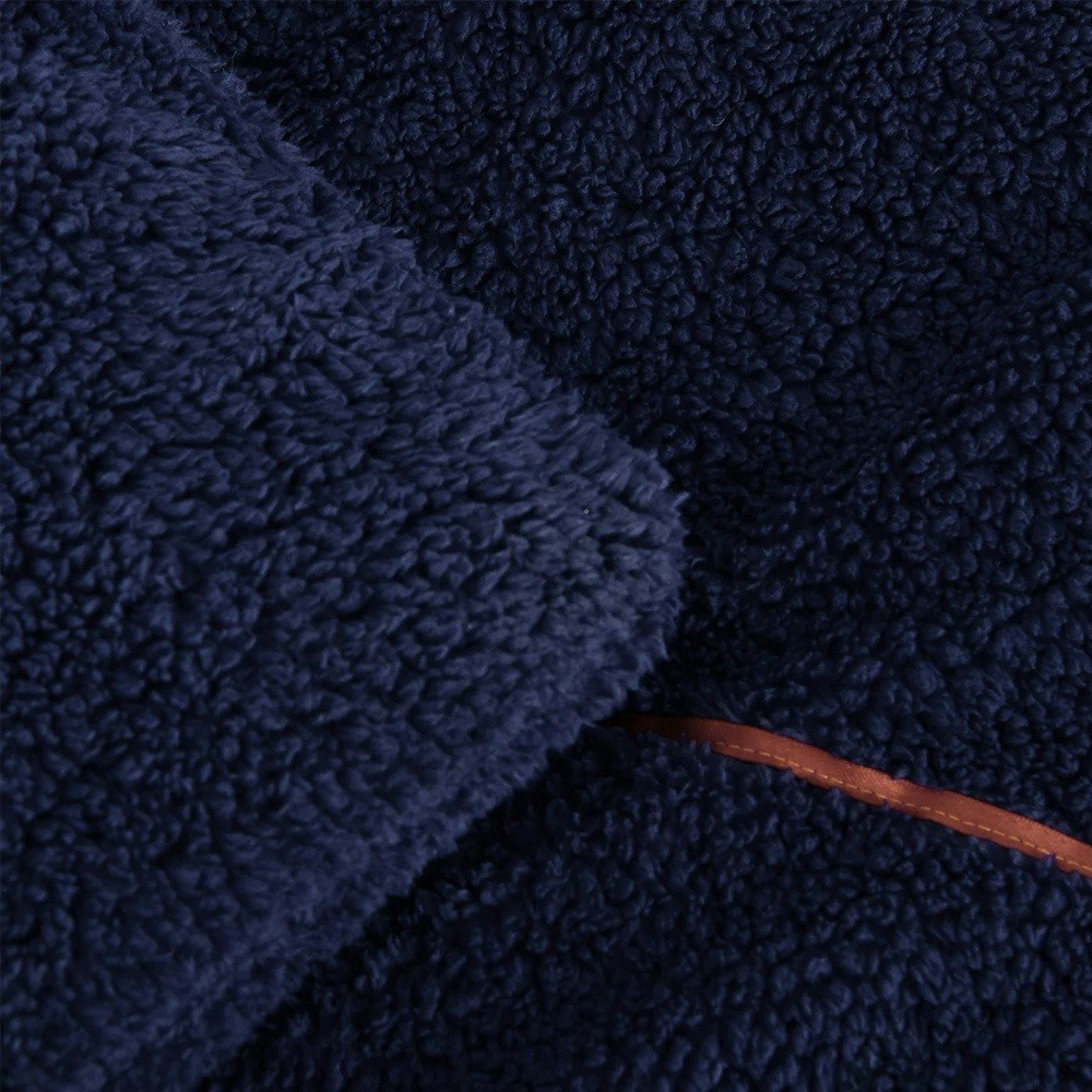 Dreamaker Jasper Teddy Fleece Quilt Cover Set Midnight Blue