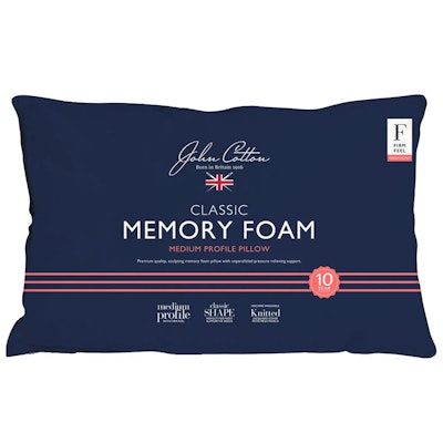 John Cotton Classic Memory Foam Pillow Medium Profile Packaging